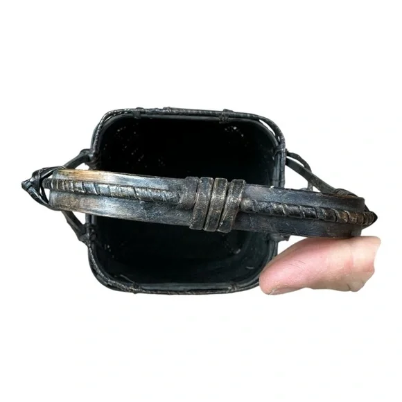 Japanese Antique Braided Bamboo Work Woven Basket Flower vase IKEBANA